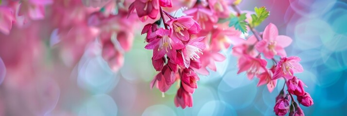 The Delicate Dance of Flowering Currant Blooms: A Close-Up Exploration of Spring's Vibrant Cascades