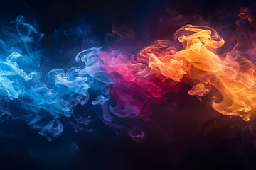 Poster Movement of colorful smoke on black background © Ekaterina Shvaygert