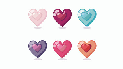 Hearts icon design vector Flat vector isolated on white