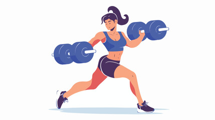 Home fitness concept. Illustration in a flat style of