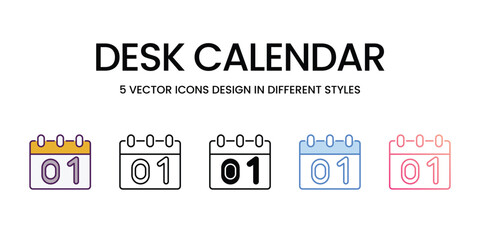 Desk Calendar icons different style vector stock illustration