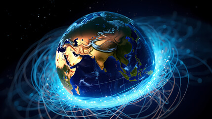 Fiber optic cables around the earth