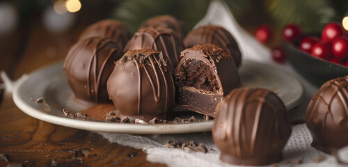 Velvety chocolate truffle filled with a rich ganache center, pure decadence.