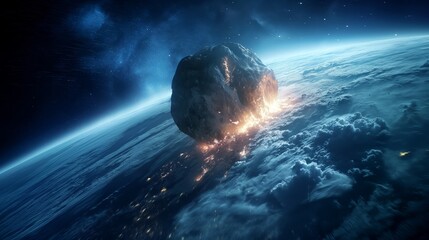 Asteroid on the surface of the earth - obrazy, fototapety, plakaty