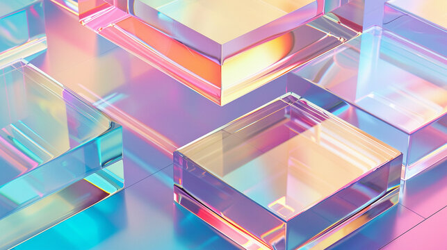 Vibrant Abstract Glass Cubes Background