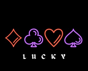 playing cards with hearts. Colorful Typography Hoodie.