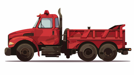 Illustration of a Red Tow Truck Ready for Use Flat ve