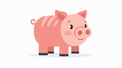 Illustration vector icon of pig bank Flat vector isolated