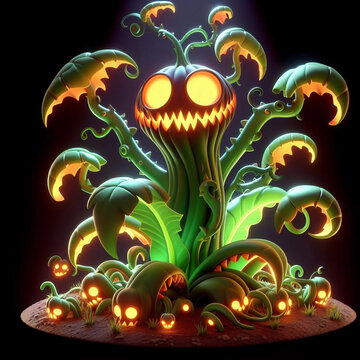 Halloween Monster Tree High-Quality 3D Render