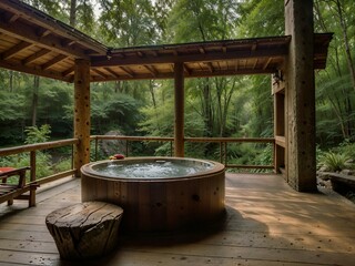 hot tub sauma in the forest house