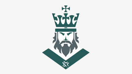 King icon. Glyph style isolated flat bicolor symbols green