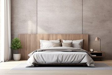 Home mockup, modern bedroom interior background