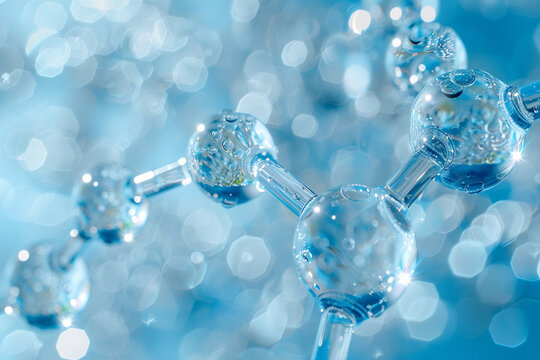 Abstract Molecular Structure With Bokeh