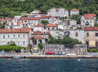 Cityscape of Perast old town in the Bay of Kotor, Montenegro