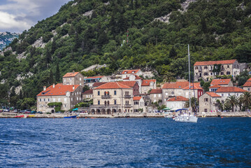Fototapeta na wymiar Perast old town in the Bay of Kotor, Montenegro