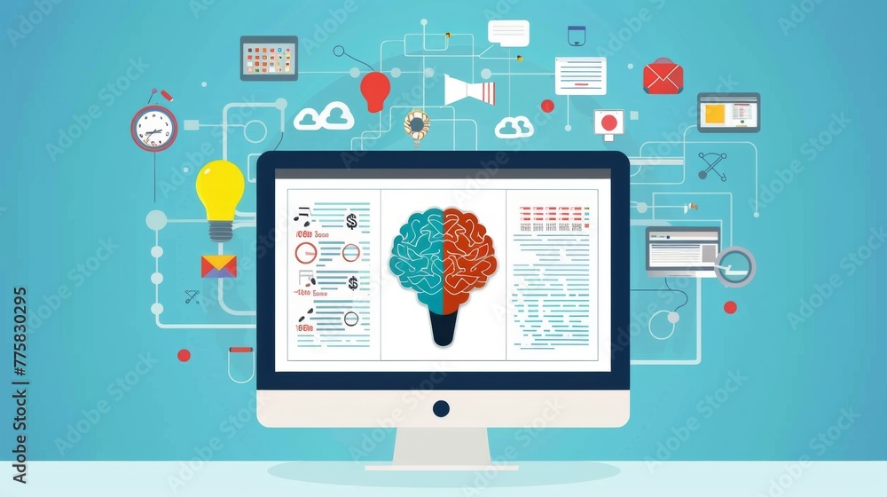Poster Computer Screen Displaying Brain Image