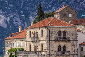 Building in Perast old town, Bay of Kotor, Montenegro