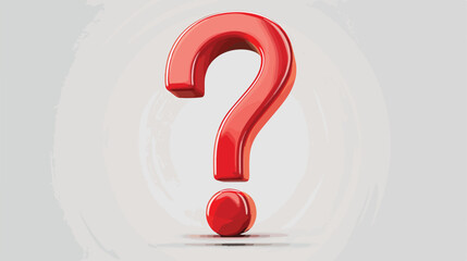 Realistic 3d Red question mark vector Illustration flat