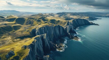 Coastal Majesty: Aerial View of Nature's Grandeur