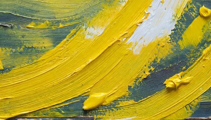 Close-Up of Yellow Brush Strokes in Oil Paints beautiful background