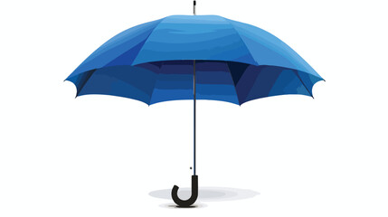 Realistic open blue umbrella isolated on white background