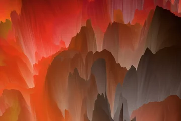 Crédence de cuisine en verre imprimé Rouge Magical world. Colorful abstract fantasy background, surreal dreamy landscape. 3d illustration