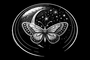 butterfly on black background vector illustation