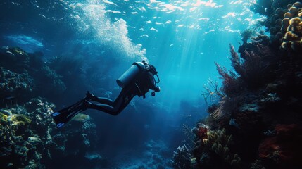 Naklejka na ściany i meble Oceanic Splendor: Diving Into Nature's Beauty