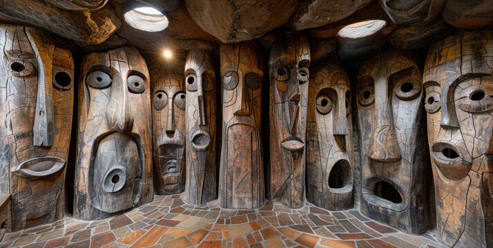 Wooden idols in the Folk Art Museum.