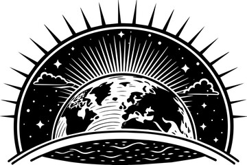 sunrise-on-earth--from-space-vector-illustration 