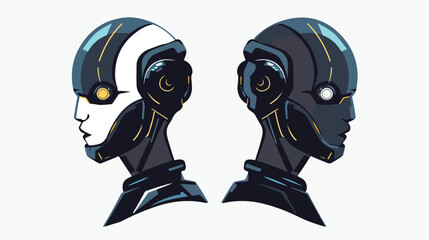 Robot head icon Robotics symbol Robot head illustration
