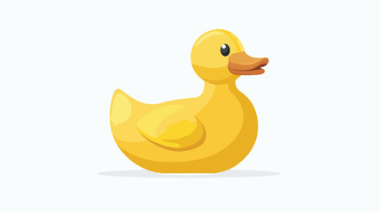 Rubber Floating Duck Flat vector isolated on white background