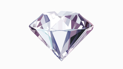 Shiny white diamond illustration Flat vector isolated