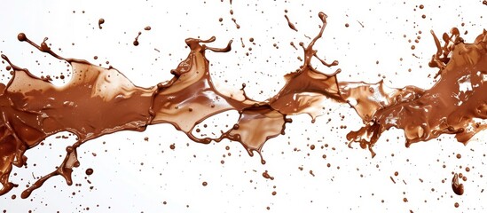 Chocolate splashs are being poured into a glass of water - obrazy, fototapety, plakaty
