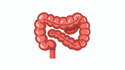 Solid vector icon of intestine Flat vector isolated o