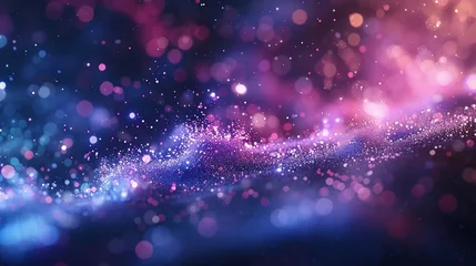 Foto op Canvas Sparkles of blue and purple in galactic dust © sitimutliatul