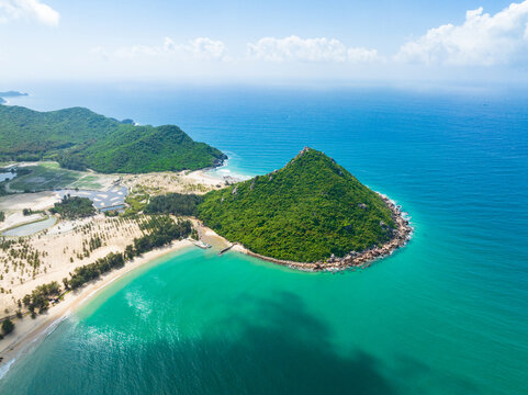 Aerial photography of Daidai Island in Lingshui County, Hainan, China