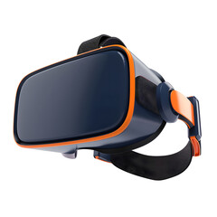 black and orange Virtual reality vr glasses isolated on transparent background