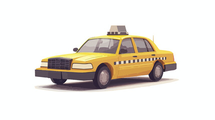 Taxi 3D Vector Flat vector isolated on white background
