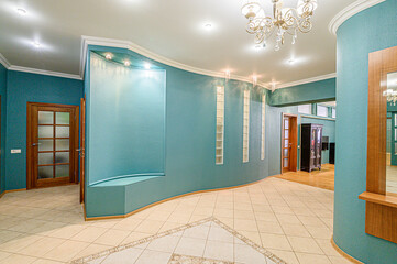 standard room interior apartment. room doors, renovation corridor lobby entrance hall