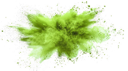 Fototapeta na wymiar abstract powder splatted background, freeze motion of green powder exploding/throwing green. 