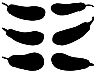 Eggplant silhouette vector art white background