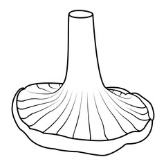 Saffron milk caps mushroom. Hand drawn Line art. Black and white isolated on white background. Coloring page for kids and adults. Vector illustration.