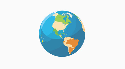 Vector globe icon of the world. Flat vector isolated