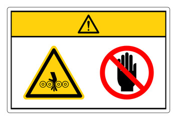 Caution Crush Hazard Do Not Touch Symbol Sign, Vector Illustration, Isolate On White Background Label. EPS10