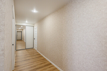 standard room interior apartment. room doors, renovation corridor lobby entrance hall
