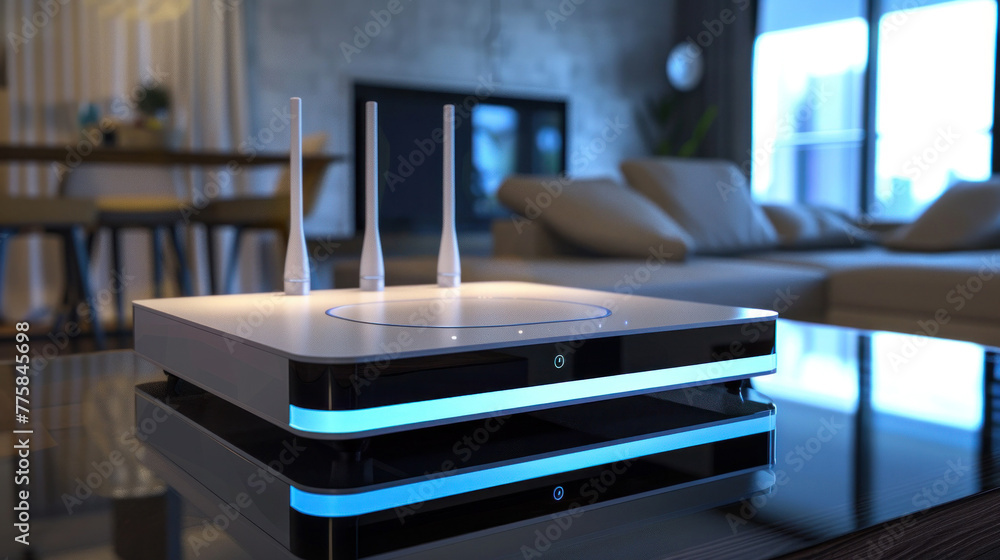 Aufkleber generic modern high-speed router for home secure networks with online communication capabilities.