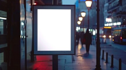 Blank screen or signboard mockup for offers or advertisements in public areas.
