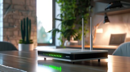 Modern high-speed 5g router for secure home networks. - obrazy, fototapety, plakaty