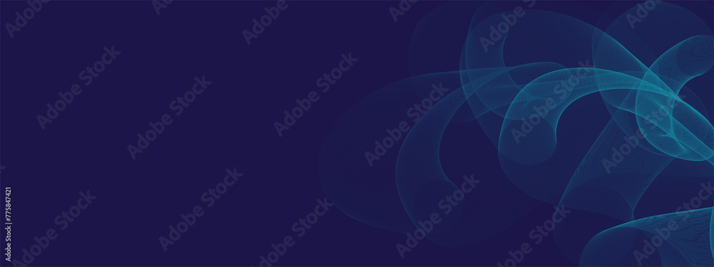 Poster blue minimalistic background with abstract mesh shape.